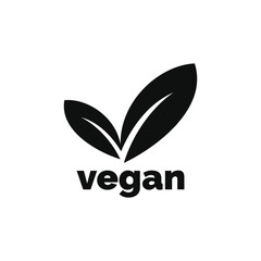Vegan icon logo isolated on white background