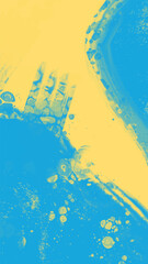 Obraz premium Abstract Blue Yellow paint Background. Vector illustration design
