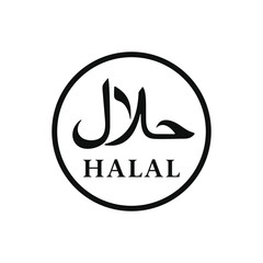 Halal mark icon isolated on white background