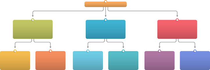 Flowchart with 3 levels, infographic template