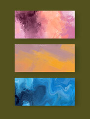 Vector banner abstract paints shapes collection isolated on color background.