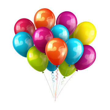 Fototapeta Colorful balloon in Transparent background AI generated