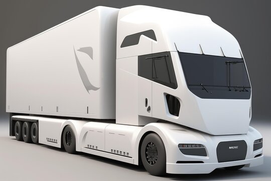 white freight cargo truck for goods shipping. superlative generative AI image.