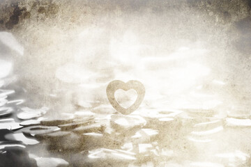 Background page with symbols. Abstract background. Heart shape.