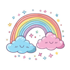 rainbow and clouds in the sky set 10