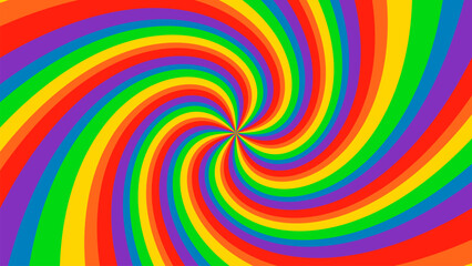 Background BG Abstract Rainbow Vortex. Multicolored LGBT Pride Month. LGBTQ+ Colorful Twisted. Energy Power LGBTQIA Movement Hypnosis.