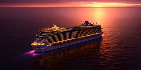 a large cruise ship in the middle of the ocean