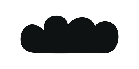Flat vector silhouette illustration of cloud