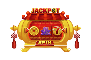 China style Casino slot machine game. Interface Slot Machine and button