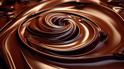 Chocolate background. Melted chocolate surface. Chocolate surface. Generative Ai