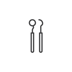 Dental tools line icon