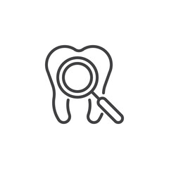 Dental inspect line icon