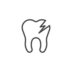 Obraz premium Tooth decay line icon