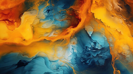 Beautiful abstract fluid art background texture. ink and gold mixed texture, Generative AI