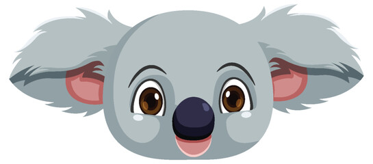 Cute koala cartoon character isolated
