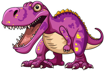 A Tyrannosaurus cartoon character isolated