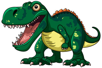 A Tyrannosaurus cartoon character isolated