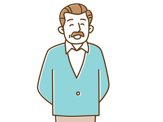 にこやかにこちらを見て笑うシニア男性