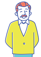 Obraz premium にこやかにこちらを見て笑うシニア男性