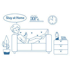 work from home vector illustration on white background