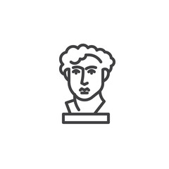 Greek antique statue line icon