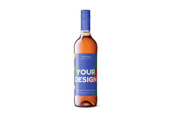 Mockup of customizable screwtop wine bottle and label available against customizable color background