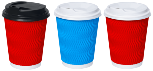 set of wavy isolated disposable coffe cup