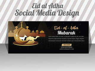 social media eid al adha cover design template