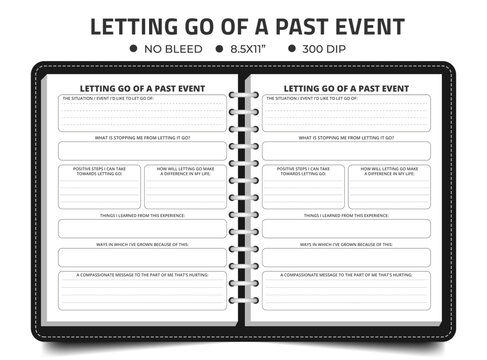 Letting Go Forgiveness Interactive Worksheet Journal Inserts Planner Notebook Self Help Tool Therapy Mental Health Counseling Ai, Logbook Or Notebook Kdp Journal