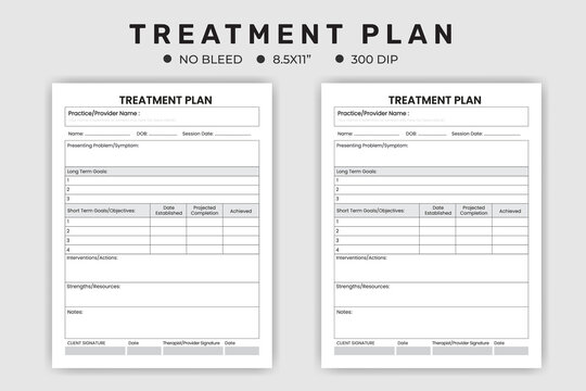 Treatment plan logbook or notebook planner kdp interior, treatment Notes Template, Therapist Notes Template for Clients, Therapist Worksheet, Counseling Session Notes.