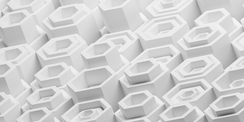 white cubes arranged on a white background creating a minimalist and modern aesthetic 3d render illustration