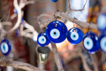 The Blue Turkish Evil Eye Nazar Amulet or Nazar Boncugu blue sapphire charm souvenir from Turkey