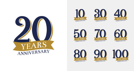 Elegant anniversary logo collections. Birthday number for celebration moment with golden color