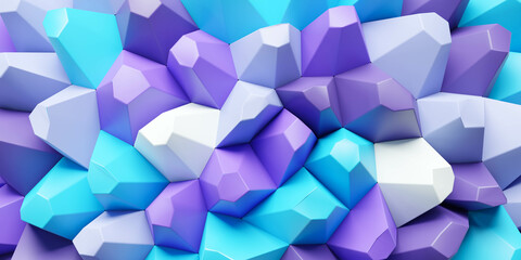 stacked purple and blue cubes in an abstract composition 3d render illustration