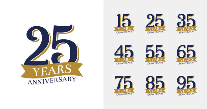 Elegant anniversary logo collections. Birthday number for celebration moment with golden color
