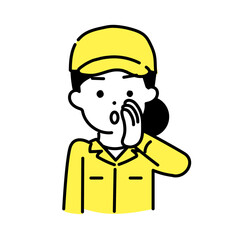 かわいい人物のイラストシリーズ _ 作業員の女性 _ 内緒話