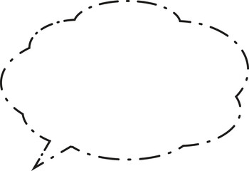 雲形吹き出し　一点鎖線　白塗り
