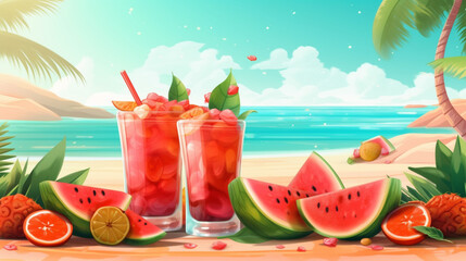Cold watermelon smoothie