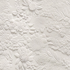 Emboss floral and decorative patterns on paper seamless, tileable repeating patterns