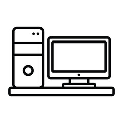 computer icon vector design template in white background