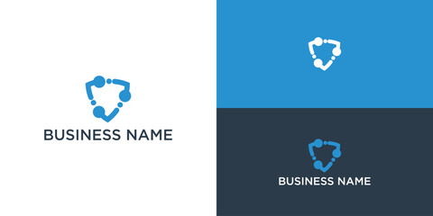 security shield concept. internet security. logo design collection