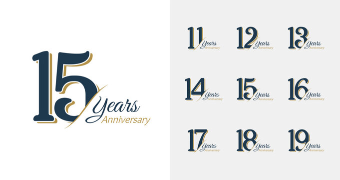 Premium anniversary logo collections. Birthday number for celebration moment with elegant style