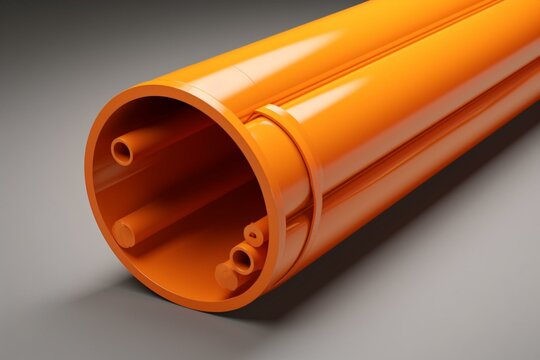 3d Illustration Of Plastic Conduit Tube For Electrical Installation On White Background. Generative AI