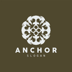 Anchor Logo, Ocean Ship Vector, Simple Minimalist Design, Anchor Icon, Spartan, Ocean, Symbol Template Illustration