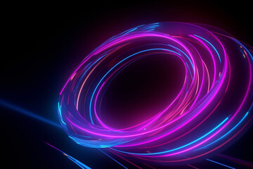 Futuristic abstract colorful vector background with glowing electric bright neon lines. Generative ai