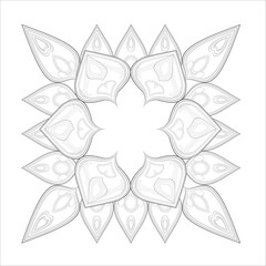 Coloring Book for adults. Hand drawn flowers in zentangle style for t-shirt design or tattoo and coloring book