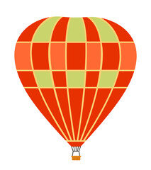 Hot air balloon. Retro transport in flat style.