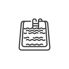 Obraz premium Swimming pool line icon