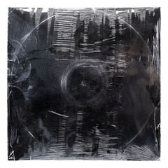 Plakat Black old vinyl record cover wrapped in plastic