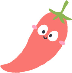 Cute Veggie Chili Pepper Emotion Cartoon Character